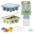 WAJIAYON Baby Breastmilk Popsicle Molds & Baby Fruit Feeder (3 Pack), Baby Food Freezer Tray Storage Containers, Silicone Teething Pacifier Feeder and Teether for Babies,Baby Feeder - Green