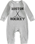 Fernvia Newborn Baby Boy Clothes Letters Print Bodysuit 3 6 9 12 18 Months Long Sleeve Jumpsuit with Hat 2PCS Outfits Set
