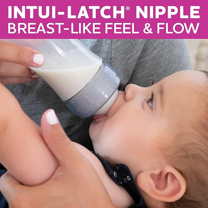 Chicco Duo 9oz. Hybrid Baby Bottle with Invinci-Glass Inside and Plastic Outside | Dishwasher, Bottle Warmer, and Electric Sterilizer Safe | Intui-Latch Nipple | Clear/Pink, 2pk