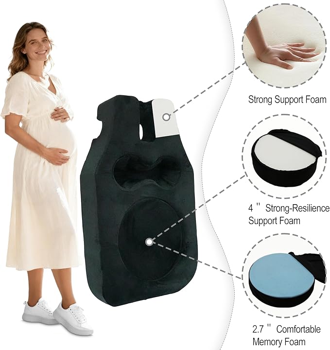 Pregnancy Massage Cushion & Headrest for Bed,Full Body Maternity Pillow with Belly and Breast Support,Prenatal Bolster for Relaxing,Ideal for Prone Massage After Breast Surgery & During Pregnancy