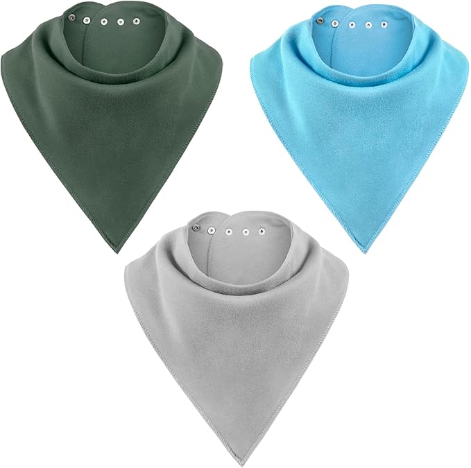 Adult Drool Bib for Special Needs, 3 Pk Soft Absorbent Large Bandana Bibs Set for Kids 4+, Men Women, Teens & Adults