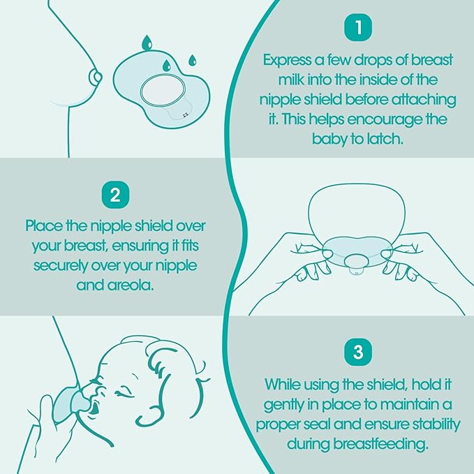 CheriBaby Nipple Shield, Contact Nipple Shield for Breastfeeding with Difficulty Sucking or Flat or Inverted Nipples, 2 Pair with Carrying Case, 100% Food Grade Silicone, BPA/BPS Free, (S-17mm)
