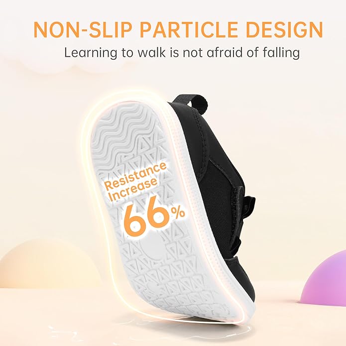 Toddler Wide Toe Box Barefoot Shoes Boys Girls Zero Drop,Baby First Walking Shoes Glitter Little Kids Sneakers Non-Slip Preschool Running Tennis Canvas Casual Preschool Outdoor Activities