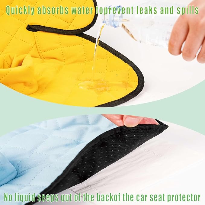 MOOB Waterproof Car Seat Protector - 2 Pack Premium Carseat Liner for Babies & Toddlers, Machine Washable & Quick-Dry, Anti-Slip Backing, Potty Training Pad for Infant Car Seat & Stroller (Brown)