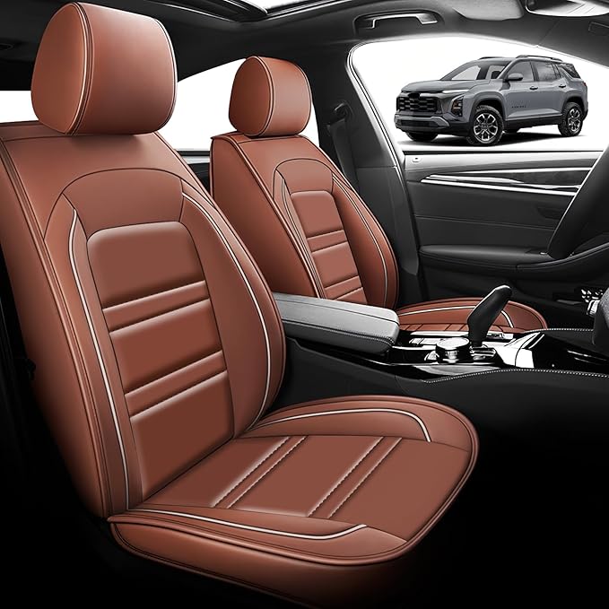 Seat Cover for Chevy Equinox 2005-2025 | Car Seat Covers Front Seats, Waterproof Seat Protectors, Automotive Front Seat Covers (Front Seat, Coffee)