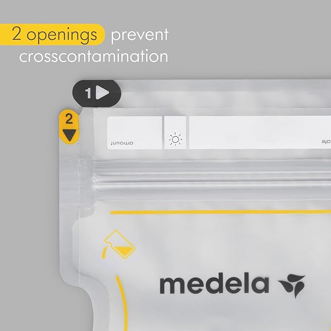 Medela Easy Pour Breastmilk Storage Bags 200 Count 7oz/210ml Disposable, Leakproof, Fast Freeze, Breast Milk Protection Recyclable & BPA Free (Pack of 6)