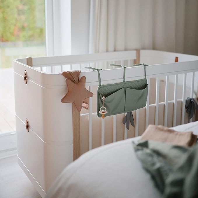 FRIGG Rope Natural Rubber Baby Pacifier | Made in Denmark | BPA-Free (Sage/Croissant, 6-18 Months)