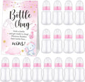 TrelaCo Bottle Chug Baby Shower Game 20 Pcs Baby Bottles Shower Favor with 1 Elephant Theme Sign for Gender Reveal Party Supplies Gifts(Pink)