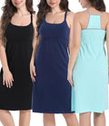 SUIEK 3-Pack Maternity Nursing Nightgown Cotton Breastfeeding Dress Pregnancy Tank Tops Sleepwear