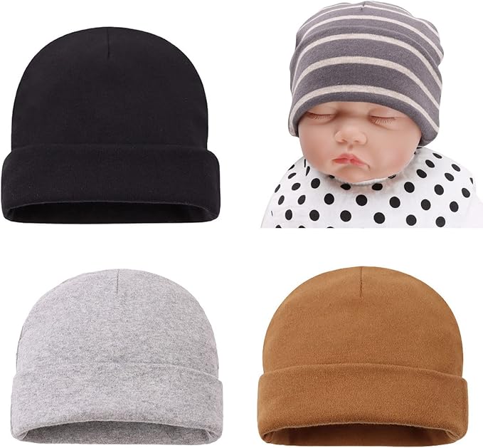 Bamery Cotton Baby Girl Hat Preemie Boys Beanie Newborn Hospital Hats Winter Infant Hats for Girls
