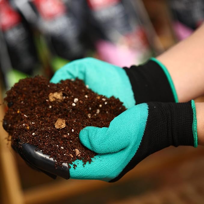 DCCPAA Garden Gloves with Claws,Claw Gardening Gloves for Digging,Planting, Weeding, Seeding-Waterproof for Men and Women