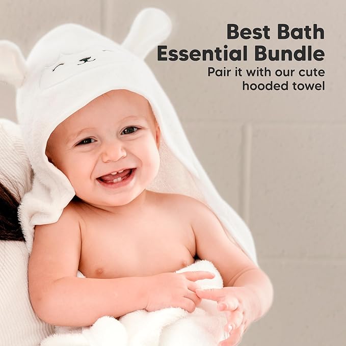 6-Pack Baby Washcloths - Soft Absorbent Viscose from Bamboo Wash Cloths for Babies, Kids, Toddlers, Infant, Newborn Bath Towels, Gentle on Sensitive Skin, 10x10 Reusable Face Towels (Depths)