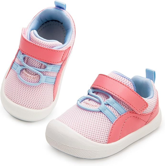 Wide Toddler Shoes Boys Girls Zero Drop Barefoot Infant First Walking Shoes Mesh Breathable Lightweight Soft Nonslip Baby Sneakers