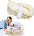 Baby Feeding Pillow, Anti Overflow Feeding Pillow for Reducing Spit-Up, Safety Nursing Pillow, Baby Lounger Reflux Wedge Breastfeeding, Removable top and Botto（Yellow）