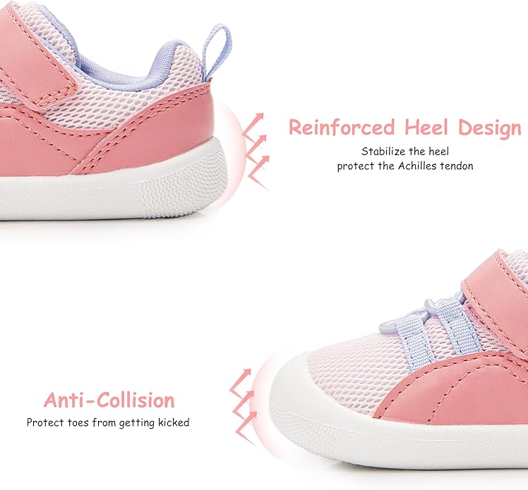 Wide Toddler Shoes Boys Girls Zero Drop Barefoot Infant First Walking Shoes Mesh Breathable Lightweight Soft Nonslip Baby Sneakers