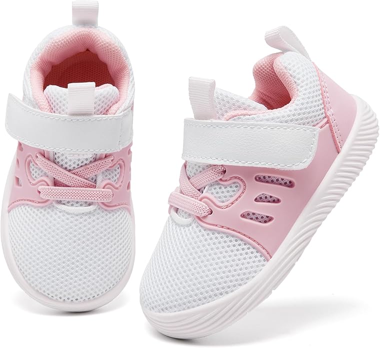 MORENDL Toddler Sneakers Baby Boys & Girls Barefoot Shoes Lightweight Breathable Walking Running Tennis Athletic Sport Shoes