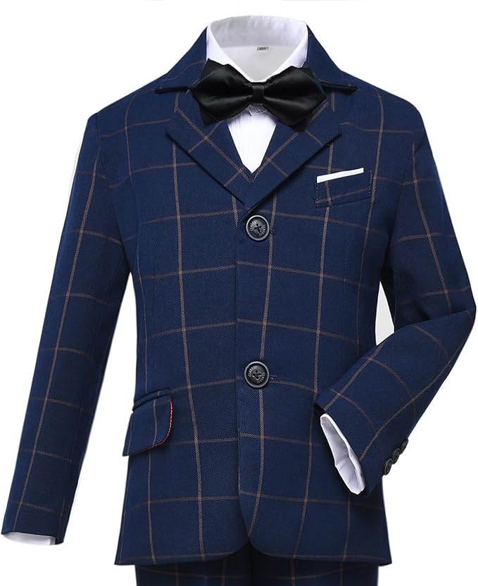 Boys Suit for Kids Tuxedo Suits for Wedding Formal Suit Set Toddler Boy Dress Outfit with Shirt and Tie