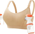 Pumping Bra Hands Free Zip Opening Seamless Nursing Bras for Breastfeeding High Support Nursing & Pumping Bra in One