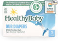 HealthyBaby Our Diapers | EWG Verified Safe & Plant-Based Diapers | Leak Protection | Soft Organic Cotton Shell | Chlorine-Free Diaper for Sensitive Skin | Size 1 (7-14lbs) 70 Count