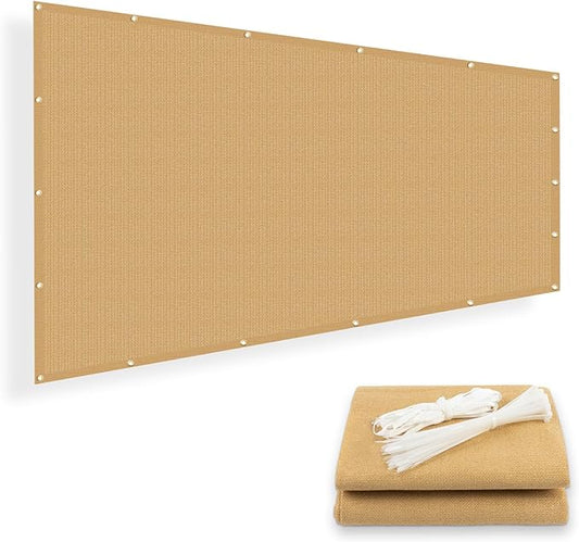 SUNNY GUARD Shade Cloth Custom Size 7x8 FT Sun Shade Screen Fabric Shade Cover Tarp with Grommets for Pergola Backyard Garden, Sand(We Customized)