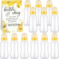 TrelaCo Cool Baby Shower Games Sets 12 Pcs Feeding Bottles with 1 Bottle Chug Sign for Gender Reveal Baby Shower Party Favors Decoration Games(Bee,Yellow)