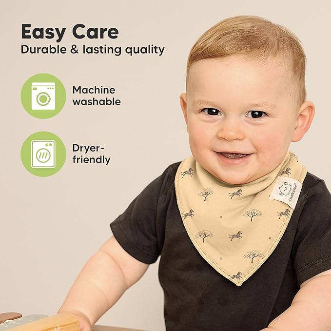 10-Pack Organic Baby Bandana Bibs for Girls - Super Absorbent Triangle Baby Bibs for Drooling and Teething Infant, 100% Cotton Extra Soft for Newborn, Infant 0-36 Months (Mesozoic)