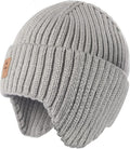 Baby Beanie Fleece Lined Toddler Winter Hat with Ear Flaps Little Girls Boys Warm Hats Cute Beanies for Kids