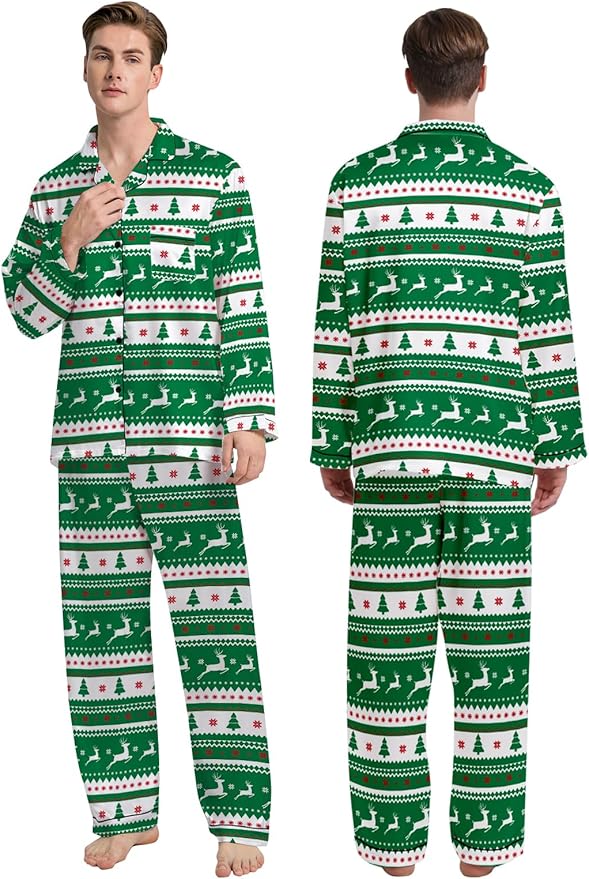 Schbbbta Family Matching Pajamas Holiday Sleepwear Long Sleeve Pjs Sets