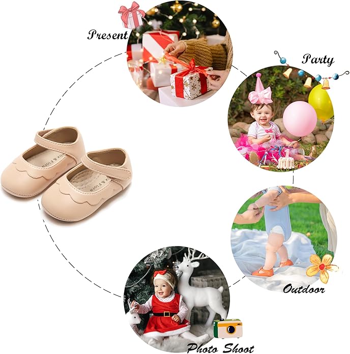 Soft Sole Baby Shoes - Infant Baby Walking Shoes Moccasins Rubber Sole Crib Shoes
