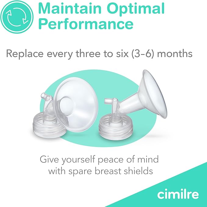 Cimilre 16MM Breast Shields, Spare & Replacement Breast Shields for The Cimilre Breast Pump, Comfortable Breast Pump Parts for Nursing Moms, 16MM Shields (Set of 2)