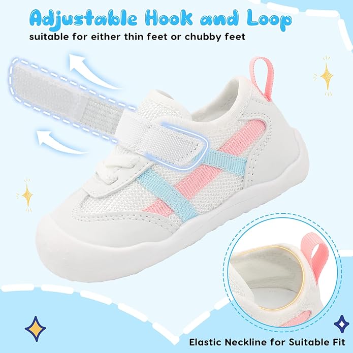 Scurtain Baby Shoes Boy Girl First Walking Shoe Infant Crib Breathable Sneakers Lightweight Barefoot Shoes for Babies
