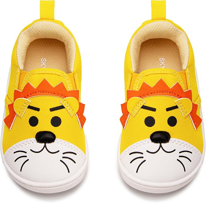 SKYWHEEL Toddler Slip On Shoes Wide Toe Box Barefoot Casual Canvas Walking Tennis Shoes for Boys Girls Cute Sneakers