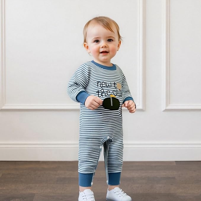 SAYOO Infant Baby Boy Girl Golf Outfit New to The Golf Club Embroidery Romper Jumpsuit Newborn Patchwork One Piece Playsuit