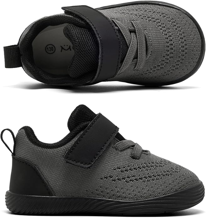 MORENDL Toddler Sneakers Baby Boys & Girls Barefoot Shoes Lightweight Breathable Walking Running Tennis Athletic Sport Shoes