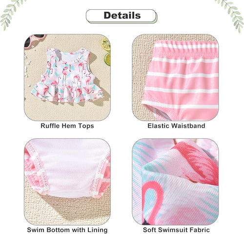 Aalizzwell Toddler Baby Girl Bathing Suit Two Piece Swimsuit Bikini Beach Wear