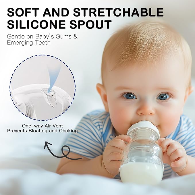 Sippy Cup Conversion Kit for Philips Avent Natural Baby Bottles, Soft Straw top and Weighted Sippy Cup Transition Kit with Handles for Kids, Pack of 3