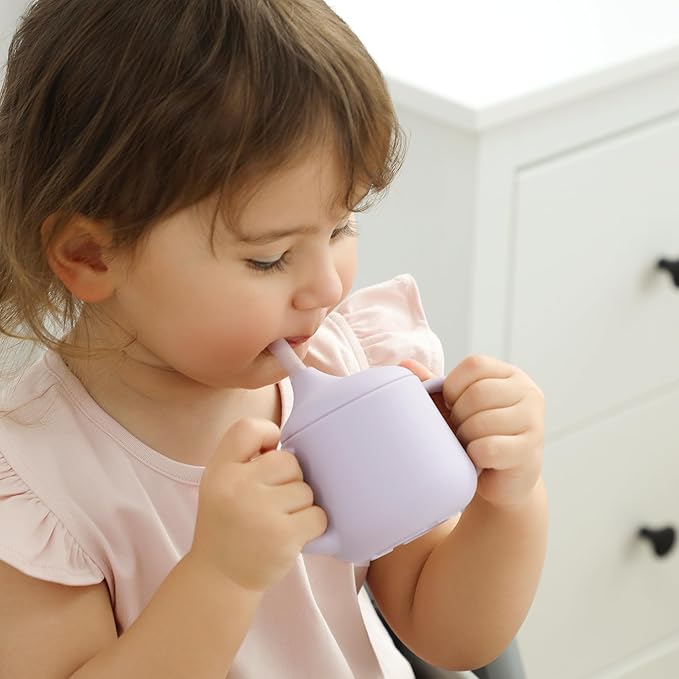 Moonkie Baby Training Cup & Sippy Cup Set | 4 Months+ | Baby-Led Weaning Essential | Gift for Infants (Mint Cup Set, 2 Pack)