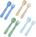 Re-Play Toddler Forks and Spoons Set - 4x4 Utensils Set for Kids - Dishwasher and Microwave Safe - Made in USA - Pack of 8-5.8" x 1.2" x 0.2" - Meadow