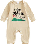 Fernvia Newborn Baby Boy Clothes Letters Print Bodysuit 3 6 9 12 18 Months Long Sleeve Jumpsuit with Hat 2PCS Outfits Set