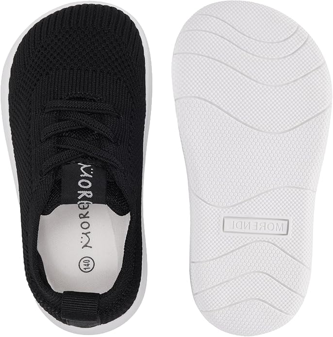 MORENDL Toddler Wide Toe Box Barefoot Shoes Baby First Walking Shoes Boys Girls Non-Slip Zero Drop Minimalist Sneakers
