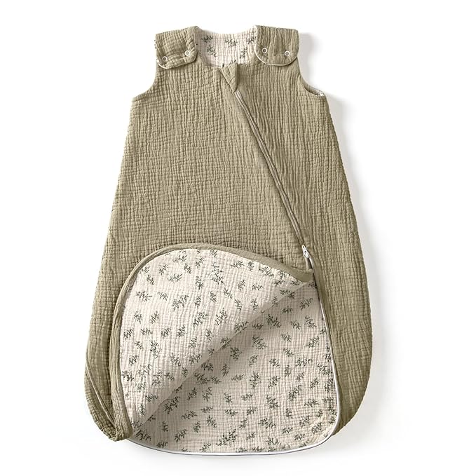 lulumoon Sleep Sack Muslin for Baby: Cotton Wearable Blanket for 3-9 Months - Soft Lightweight Ideal for Nursery Lounge Nighttime Naptime 6-12 Months