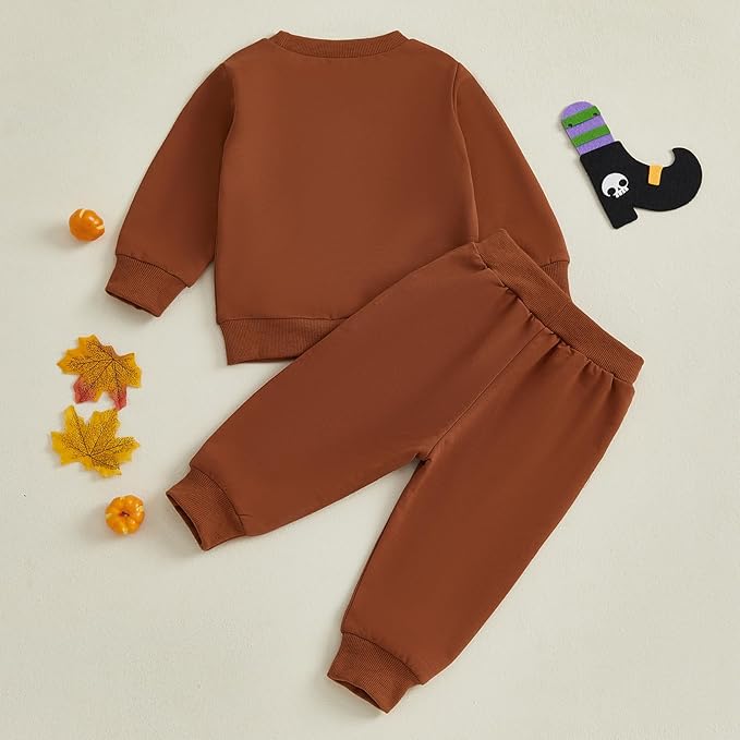 Fernvia Toddler Baby Girl Clothes 3 6 9 12 18 24 Months Fall Outfits Solid Long Sleeve Sweatshirt Tops + Pants Set