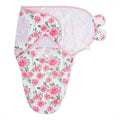 LollyBanks Swaddles 100% Organic Cotton Baby Girl Essentials, 0-3 Months Newborn Girl Swaddles, Swaddle with Easy Change Zipper, Swaddle Sack for Baby Girl (Peony Print)