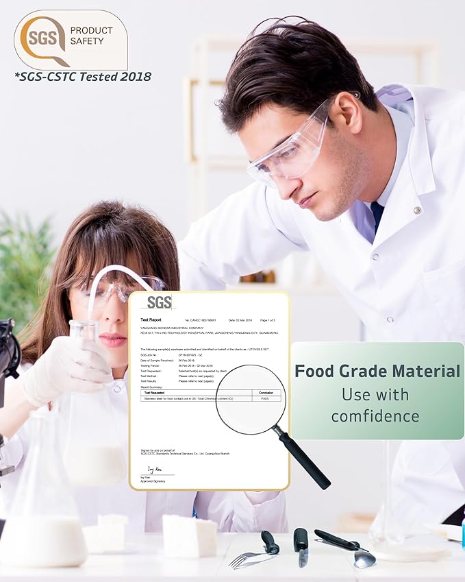 4-Piece Adaptive Utensils Set - 42° Angled Parkinsons Utensils, 2.5 oz Weighted Utensils for Tremors and Parkinsons Patients, Easy Grip Weighted Silverware for Hand Tremors (Left-Handed)