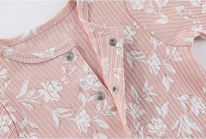 Fashion Baby Boy Girl Clothing Set Cotton Soft 3-Piece Long Sleeve Button Rompers 5-Pack Hats&Gloves Infant Clothes
