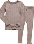 VAENAIT BABY 6M-12Y Infant Kids Toddler Junior Girls Soft Comfy Modal Tencel Shirring Sleepwear Pajamas 2pcs Set