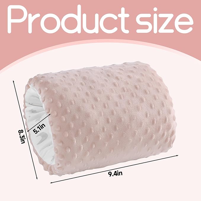 ROYALAY Arm Pillow for Feeding Baby, Soft Cotton Bottle Breast Feeding Pillows for Babies, Double-Sided Available Headrest for Newborn, Pink