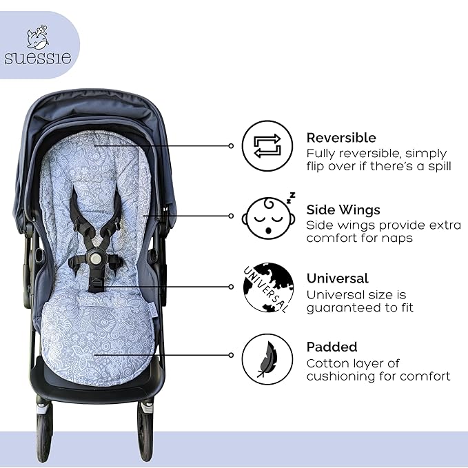 Suessie Stroller Liner - Universal and Reversible Seat Insert, Sweet Dreams