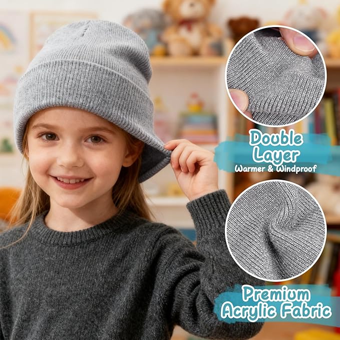 ZOORON Toddler Beanie Baby Kids Beanies Warm Winter Hat Knit Skull Cap for Boys & Girls Soft Children Infant Hat