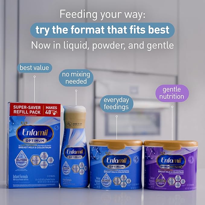 Enfamil Optimum (Enspire) Ready-to-Feed Baby Formula, Our Closest to Breast Milk, Brain-Building DHA, 32 Fl Oz, Pack of 6